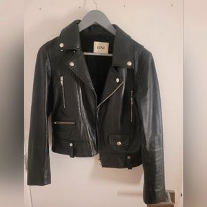 Black genuine leather jacket